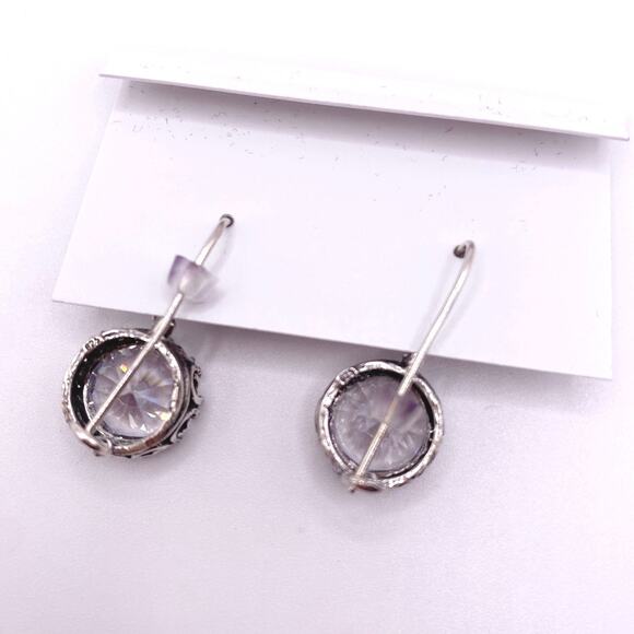 Noa Zuman Sterling Silver and CZ crystals Earrings Made in Israel - Picture 5 of 5